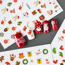 Christmas Greenery Nail Stickers Xmas Holly Animal Penguin Candy Winter Sliders Decor 2024 Holiday Decals Manicure Tips Foils *& (ONLINE ORDER ONLY)
