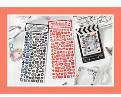 Korea Ins Cute Pixel Dialog Series Decorative Sticker Hand Account Idol Card DIY Material Sticker Personalized Kawaii Stationery (ONLINE ORDER ONLY)