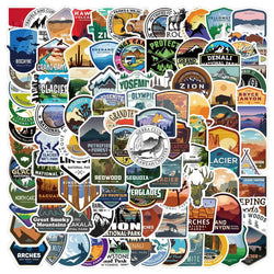 10/50/100PCS USA National Park Landscape Travel Stickers DIY Motorcycle Luggage Skateboard Cool Graffiti Sticker Decal Kid Toy (Online Order Only)