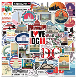 50PCS Washington DC Aesthetic Travel Stickers for Kids Car Bottle Laptop Motorcycle Fridge Decals (ONLINE ORDER ONLY)