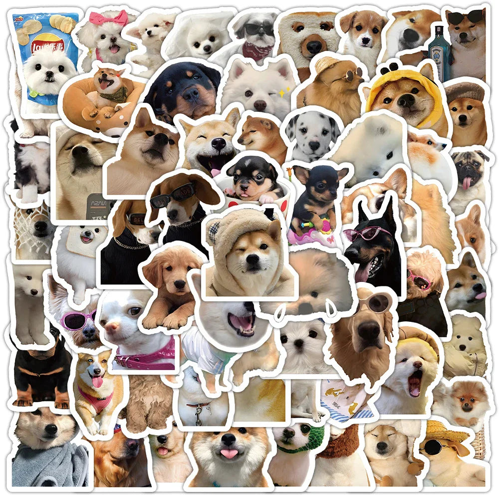 MEME Dog Puppy Stickers Pack - Cute, Funny, Kawaii Decals for Laptop, Phone, Suitcase, Kids Toys (Online Order Only)