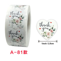 50-500pcs Floral Thank You Stickers Scrapbooking Label For Gift Decoration Wedding Sticker Package Seal Labels Custom Sticker (ONLINE ORDER ONLY)