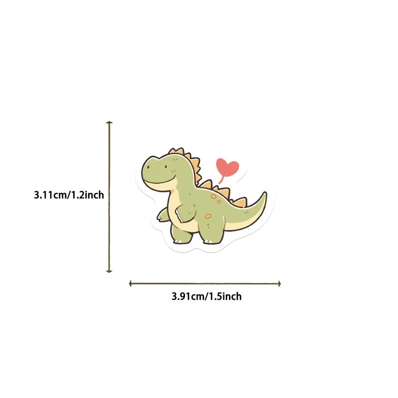 10/30/100PCS Cartoon Small Dinosaur PVC Sticker Aesthetic Children's Decoration Scrapbooking Stationery School Supplies for Kids (ONLINE ORDER ONLY)