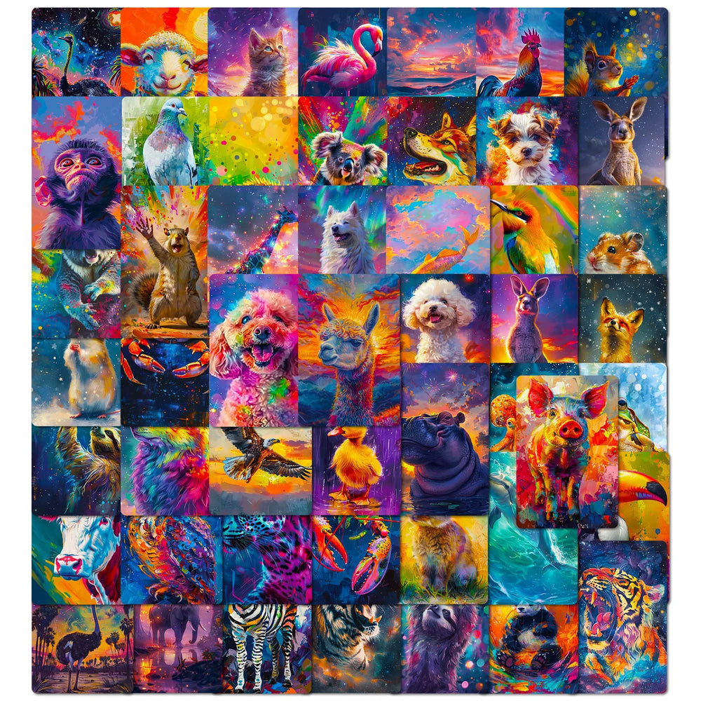 50Pcs Cute Animal Graffiti Stickers for Helmet, Wall, DIY Decoration (Online Order Only)