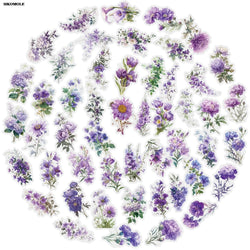 50PCS Purple Flower Graffiti Stickers for Notebooks, Laptops, Skateboards (Online Order Only)