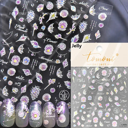 Infauna Jellyfish Conch Shell Starfish Octopus Coral Polypite Wishing Bottle Sea Self Adhesive Nail Art Stickers Manicure Decals (ONLINE ORDER ONLY)
