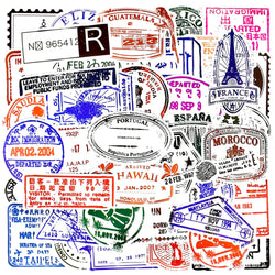 10/30/50pcs Vintage Transparent Postmark Stamp Stickers Decals Toy DIY Luggage Skateboard Fridge Car Graffiti Sticker for Kid (Online Order Only)