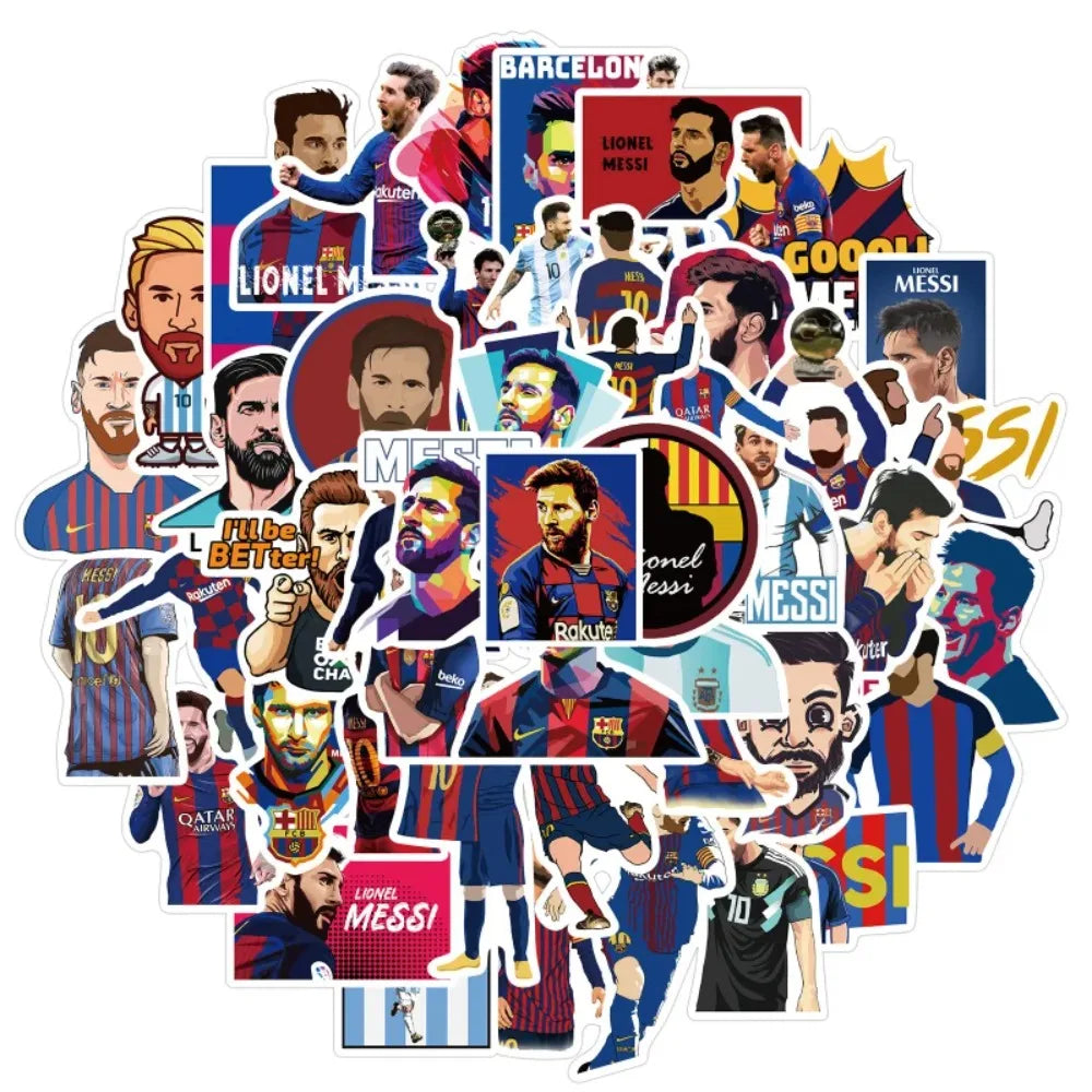 50Pcs Soccer Star Tribute Football Graffiti Stickers DIY Luggage Guitar Laptop Waterproof PVC Classic Toy Sticker Decals (ONLINE ORDER ONLY)