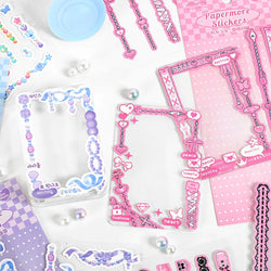 2Pcs/lot Cute Ribbon Chain Stickers Lace Idol Card Scrapbooking DIY Album Decoration Sticker Aesthetic Kawaii Stationery (ONLINE ORDER ONLY)