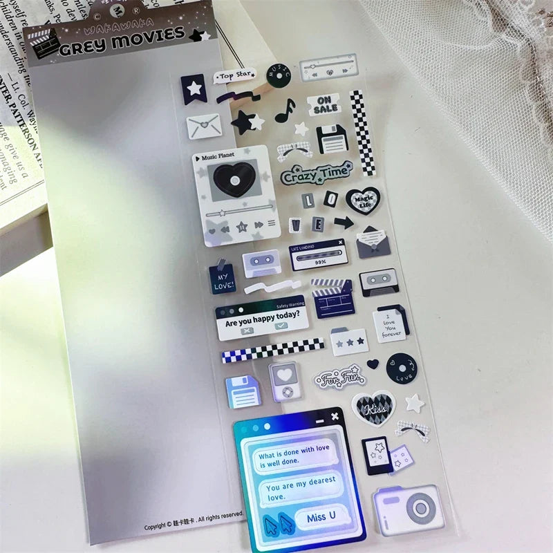 1Pc New Cute Dialog box Sticker Y2K Flakes Idol Card Album Deco Scrapbook DIY Material Decoration Stationery Stickers Aesthetic (ONLINE ORDER ONLY)