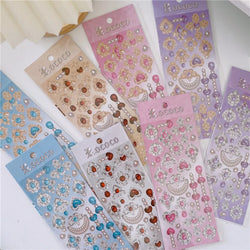 Cute Love Gem Pearl Stickers Diary Scrapbooking DIY Album Decoration Sticker Aesthetic Personalized INS Kawaii Korean Stationery (ONLINE ORDER ONLY)