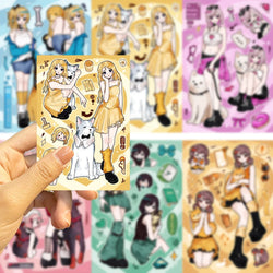 8/16/32pcs Dogs and Girls Puzzle Sticker Funny Children DIY Cartoon Assemble Animals Stickers Kids Toys Boys Girls Gifts﻿ (ONLINE ORDER ONLY)