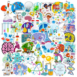 Cartoon Laboratory Stickers for DIY Scrapbook, Water Bottle, Phone, Laptop, Guitar Decal (10/25/50pcs) (Online Order Only)