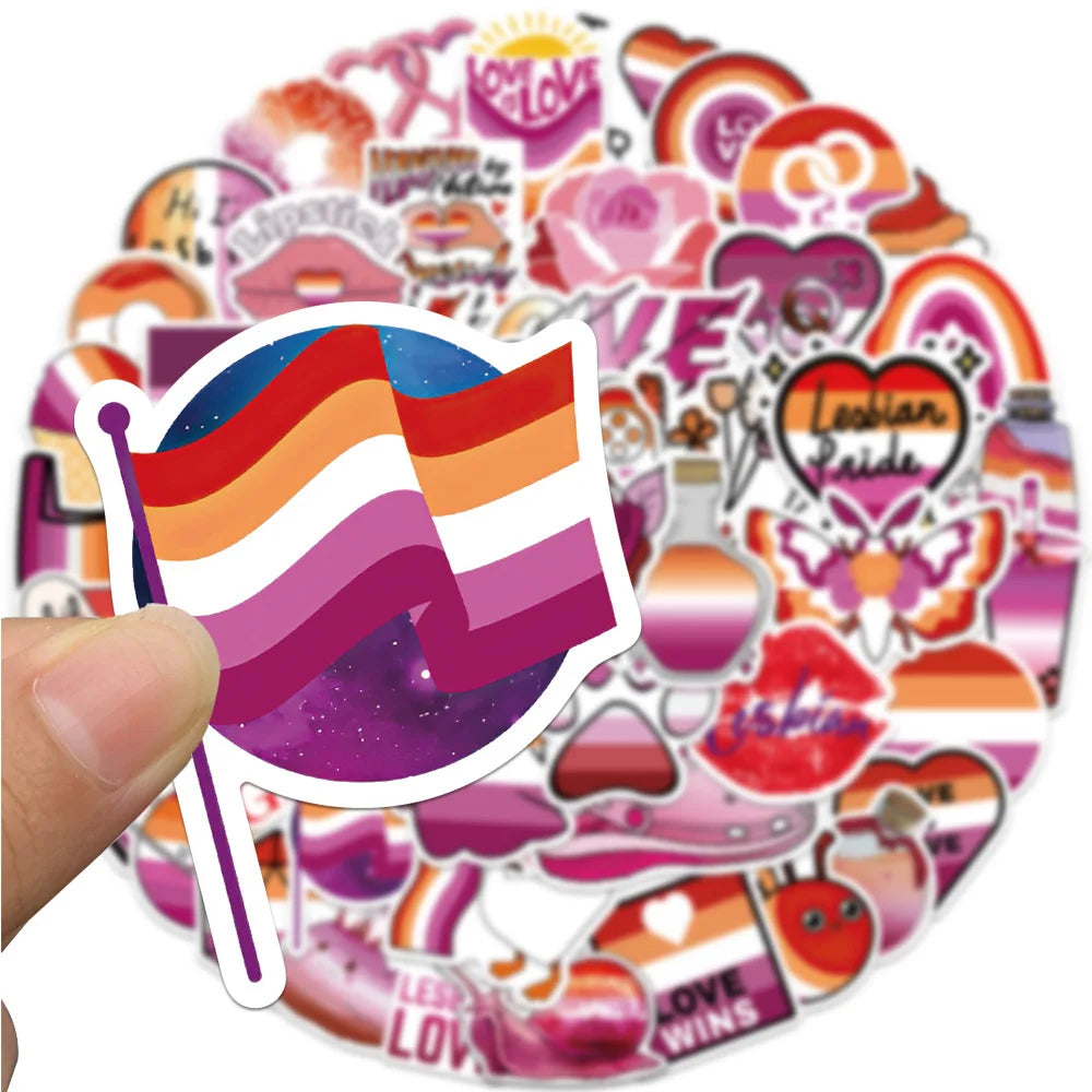 10/30/50PCS Purple Lesbian Graffiti Stickers Cartoon Decal Skateboard Laptop Motorcycle Luggage Phone Bike Waterproof Sticker (ONLINE ORDER ONLY)