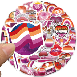 10/30/50PCS Purple Lesbian Graffiti Stickers Cartoon Decal Skateboard Laptop Motorcycle Luggage Phone Bike Waterproof Sticker (ONLINE ORDER ONLY)