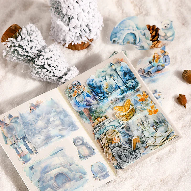 20 Sheets PET Die cut Stickers book Four Seasons Scenery Decorative handmade Scrapbooking Material Diary Album Craft Supplies (ONLINE ORDER ONLY)