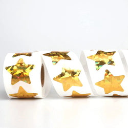 500pcs/roll Holographic Color Star Stickers for Wall Crafts Classroom Teachers Supplies for Kids Reward Foil Star Label Stickers (Online Order Only)