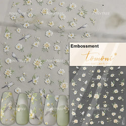 Petal Numerous Flowers Luxuriant Plant Garden Yellow Stamen Charming 5D Soft Relief Adhesive Nail Art Sticker 3D Manicure Decals (ONLINE ORDER ONLY)