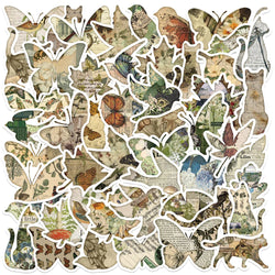 50PCS Vintage Animal Silhouette Stickers Waterproof Scrapbooking Graffiti Decals (Online Order Only)