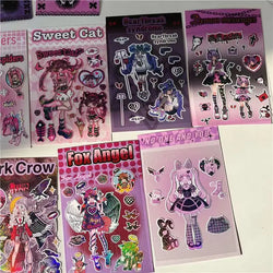 Korean ins Devil Angel Girl Stickers Diary Scrapbooking DIY Album Decoration Sticker Aesthetic Personalized Kawaii Stationery (ONLINE ORDER ONLY)