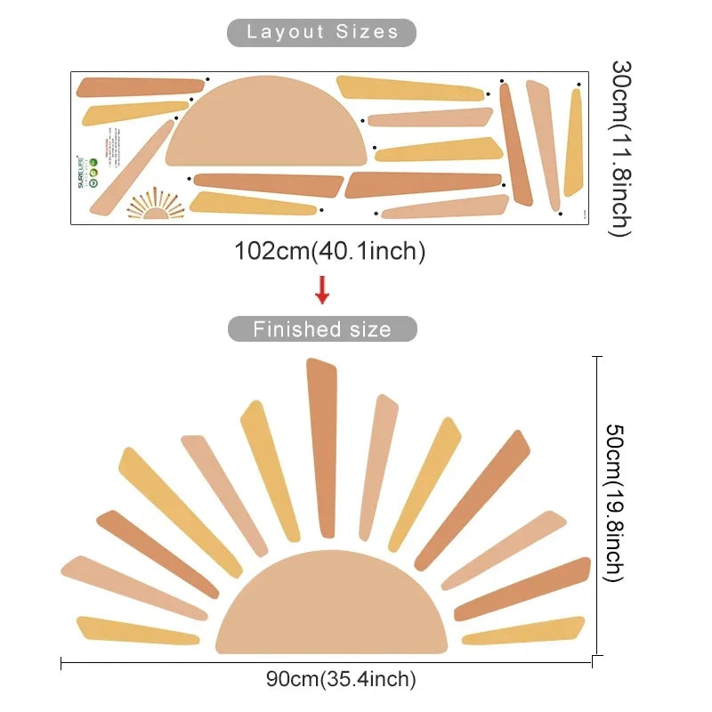 Boho Sun Vinyl Wall Decals Nursery Bedroom Living Room Decor (ONLINE ORDER ONLY)