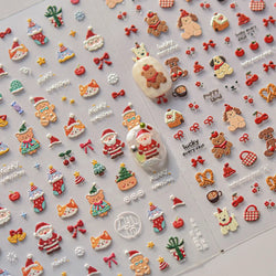 Cute Bowknot Dog Puppy Bear Strawberry Cake Fruit Juice Coffee Desserts Corgi Cherry Adhesive Nail Art Stickers Manicure Decals (ONLINE ORDER ONLY)