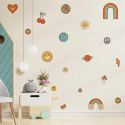 Boho Sunflower Wall Decals for Living Room, Bedroom, Nursery Decor (Online Order Only)
