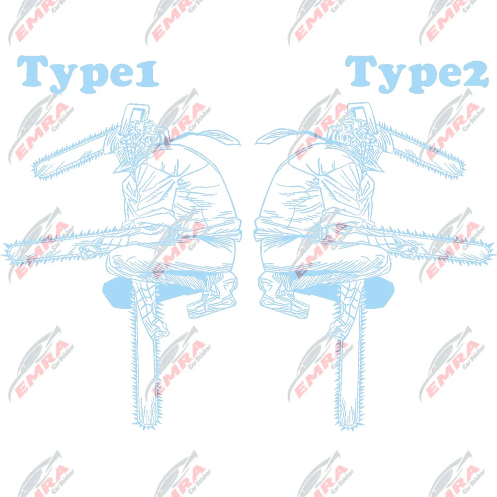1PCS Chainsaw Man Stickers Anime Car Stickers For Door Hood Decoration External Accessories Die Cutting Waterproof Vinyl Decals (ONLINE ORDER ONLY)