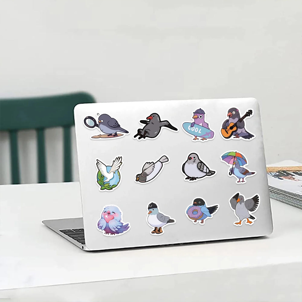 50PCS Cute Cartoon Pigeon Stickers DIY Diary Laptop Luggage Skateboard Animal Sticker Fun Classic Toy (Online Order Only)
