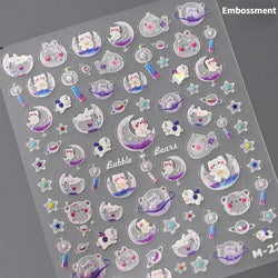 Cute Mango Dog Puppy Bear Bichon Blueberries Strawberry Cake Fruit Juice Desserts Corgi Adhesive Nail Art Sticker Manicure Decal (Online Order Only)