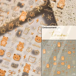 Bowknot Bear Cake Chocolates Food Star Cherry Apple Cook Love Heart Adhesive Nail Art Sticker Rhinestone Reliefs Manicure Decal (ONLINE ORDER ONLY)