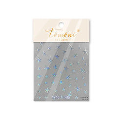 Irregular Stars Red Silver Five-pointed Star Meteor Shiny 5D Self Adhesive Nail Art Stickers Romantic Rhinestone Manicure Decals (ONLINE ORDER ONLY)