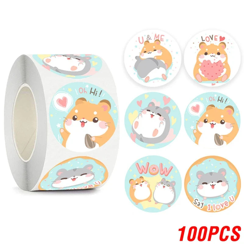 100-500pcs Lovely Animal Stickers Sealing Labels Reward Sticker For School Teacher Kids Stationery Sticker Gift Decor (ONLINE ORDER ONLY)