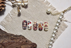 Charm Retro Bear Candy Cake Bowknot Rabbit Bunny Strawberry Footprint Muffin 3D Adhesive Nail Art Stickers Chic Manicure Decals (ONLINE ORDER ONLY)
