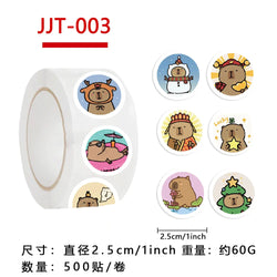 500PCS Round Cartoon Capybara PVC Graffiti Sticker Sticky Aesthetic Decorative Scrapbook DIY Child Phone Stationery Supply (ONLINE ORDER ONLY)
