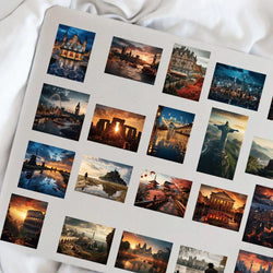 50pcs Cartoon Aesthetic World City Landmarks Stickers Vintage Travel Landmark Scenery Decals Graffiti DIY Suitcase Sticker (ONLINE ORDER ONLY)