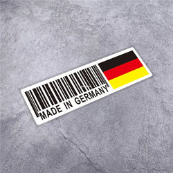 National Flag Bar Code Made in Germany Switzerland USA Italy Stickers Car Styling Vinyl Tape Motorcycle Decal Waterproof (ONLINE ORDER ONLY)