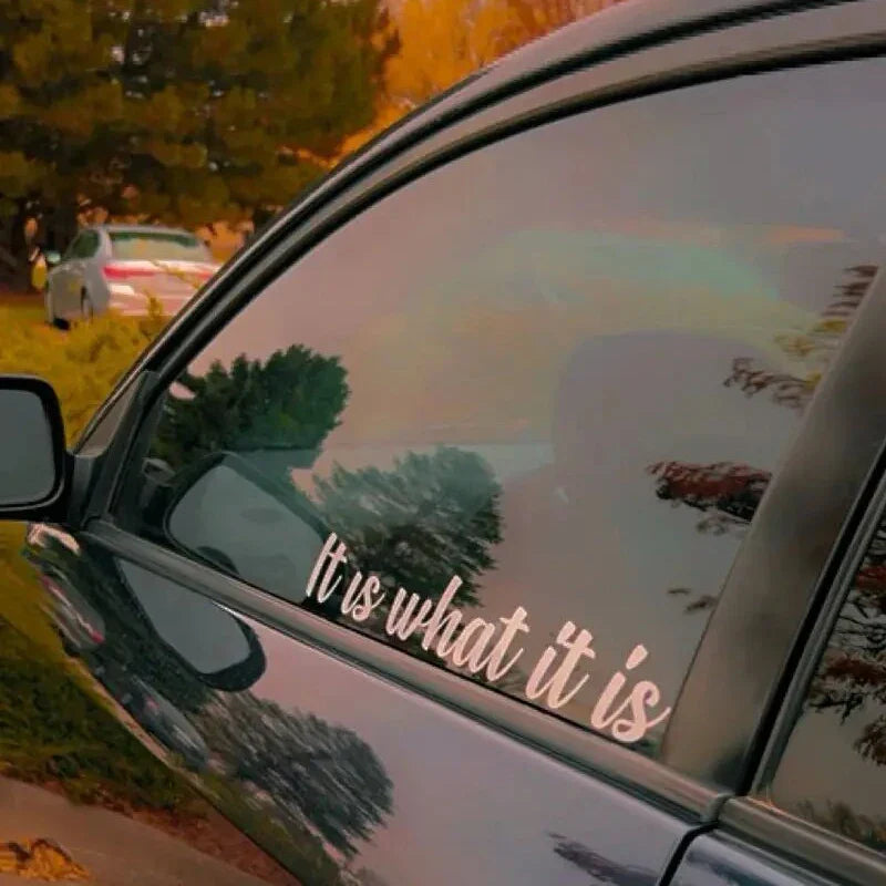 “It is what it is”Premium Quality Side Windshield Banner Decal Sticker  Enhance Your Car's Style and Visibility with the decals (ONLINE ORDER ONLY)