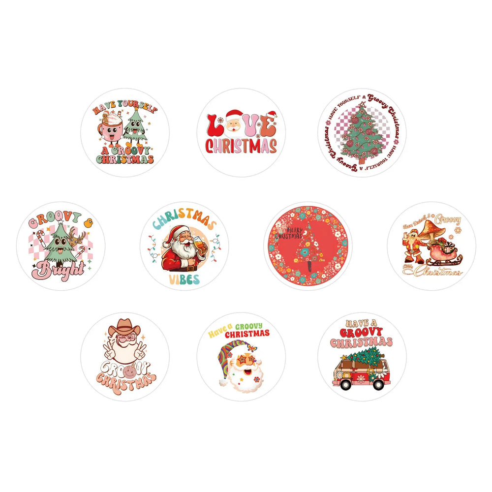 100-500pcs Merry Christmas Stickers Cristmas Xmas Party Seal Labels For DIY Gifts Baking Package Envelope Stationery Decor (ONLINE ORDER ONLY)