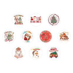 100-500pcs Merry Christmas Stickers Cristmas Xmas Party Seal Labels For DIY Gifts Baking Package Envelope Stationery Decor (ONLINE ORDER ONLY)