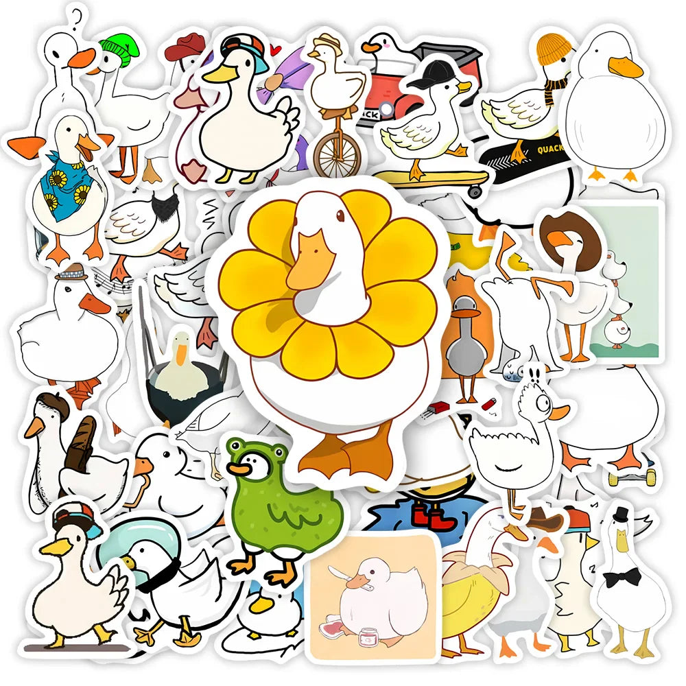 Funny Cartoon Goose duck Stickers DIY Toy Gift  Decorative Graffiti Decal for Phone Luggage Laptop Bottles Scrapbook Waterproof (ONLINE ORDER ONLY)