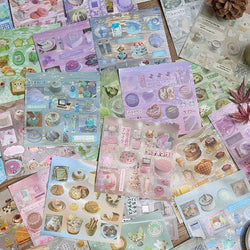 30 Pages Cute Retro Food Die-cut Sticker Book Y2K Sticker Journal Handbook Scrapbooking Kawaii Decoration Sticker Kids Gift (ONLINE ORDER ONLY)
