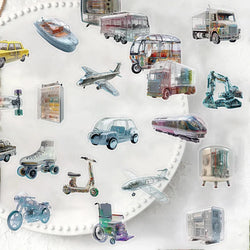 50PCS Future Technology Machinery Stickers PET Decals Scrapbook Suitcase Luggage Motorcycles Bike Waterproof Graffiti Sticker﻿ (Online Order Only)