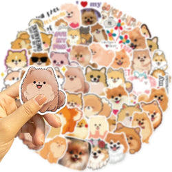 50PCS Cartoon Cute Pomeranian Stickers Dog Creative Personality Graffiti Waterproof Sticker For Suitcase Refrigerator Skateboard (ONLINE ORDER ONLY)