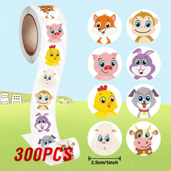 100-500pcs Cartoon Animal Reward Stickers 2.5cm/1inch DIY Decor Perfect For Learning Games Notebook Pad Fridge Gift Seal Labels (ONLINE ORDER ONLY)