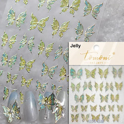 Dreamy Charming Shiny Beautiful Black White Butterfly Flower Love Heart Bowknot 5D Self Adhesive Nail Art Sticker Manicure Decal (ONLINE ORDER ONLY)