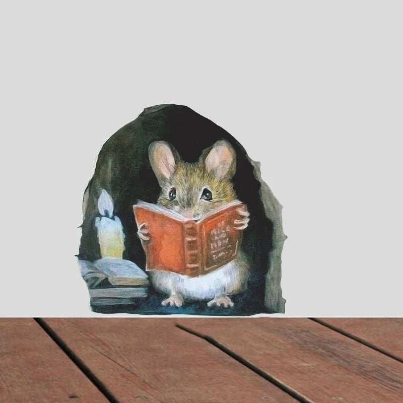Cartoon Mouse Wall Sticker Kids Room Decor Removable Funny Rats (Online Order Only)