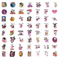 10/30/55PCS Curage The Cowardly Dog Stickers Funny Cartoon Anination Cute Dog Graffiti Sticker Laptop Phone Car Decals Kids Toys (ONLINE ORDER ONLY)