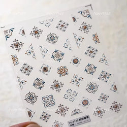 Black White Pearl Lace Butterfly Cross Retro Figure Flower Symmetric Self Adhesive Nail Art Stickers  Manicure Decals Wholesale (ONLINE ORDER ONLY)