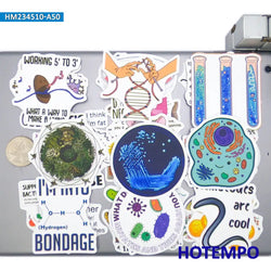 20/30/50Pieces Life Science Style Funny Pattern Biology Stickers for Kids Scrapbook Diary Luggage Car Phone Laptop Sticker Toys (Online Order Only)